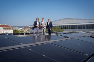 Wiener Stadthalle-Geschäftsführer Matthäus Zelenka, Wirtschaftsstadtrat Peter Hanke und Wien Holding-Geschäftsführer Kurt Gollowitzer (von links, Foto: David Bohmann)