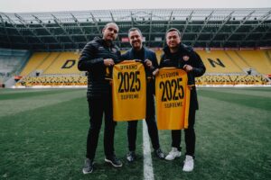 David Fischer, Pascal Lagardère und Ronald Tscherning (von links, Foto: SG Dynamo Dresden)